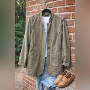 Eddie Bauer Olive Utility Jacket Size 10 Lightweight Field Jacket Casual Chic